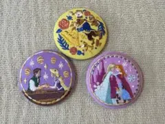 ディズニー　刺繍缶バッチ　プリンセス