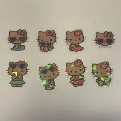 サンリオシール　正規品　日焼け　ギャルキティ　オーロラ　ホログラム　8枚セット