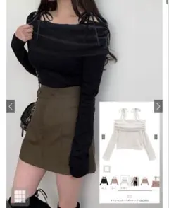 【GRL♡新品未着用タグ付き】オフショルダーリボントップス ブラック
