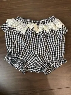 チェック柄　かぼちゃパンツ　ブルマ 70-80
