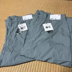 新品 ユニクロC ワイドフィットカーゴショーツ Ｌサイズ　グリーン 2本セット