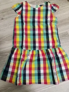 GAP カラフルチェック柄 半袖ワンピース