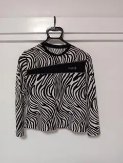 社交ダンス・ゼブラ柄 長袖Tシャツ PARIS
