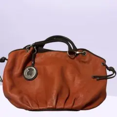 TOUS トウス 本革レザートート オレンジ クマチャーム 保存袋付き 