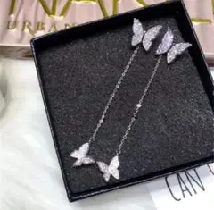 577★大ヒット・品薄★シルバー バタフライ ピアス s925 czダイヤ