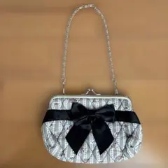 キルティングリボンショルダーバッグポーチ