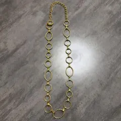 ヴィンテージ　ゴールドリンクチェーンネックレス