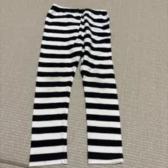 黒と白のストライプロングパンツ100