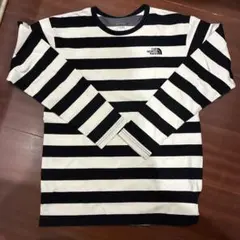 THE NORTH FACE 長袖カットソー L 黒白ストライプ