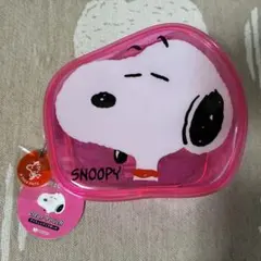 スヌーピー ダイカットクリアポーチ ピンク PEANUTS