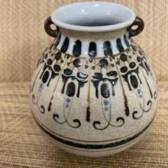 タイ陶器 PUNJIANG 花瓶 小壺 耳付 ヴィンテージ 陶器 花器