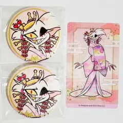 ハズビンホテルへようこそ　和服　缶バッジ　クリアカード　エンジェルダスト