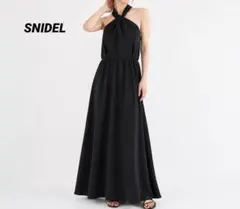 ホルターネックフレアワンピース snidel BLK