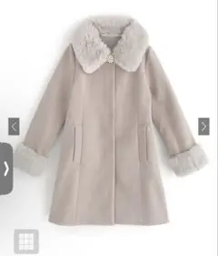 GRL パールブローチ付きファーフレアコート【ze786】 S ピンク