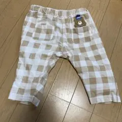 ベージュチェックカジュアルパンツ