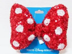 ディズニーランド　ミニー　ヘアゴム　スパンコール　ディズニーシー　赤