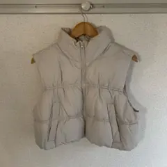 H&M ライトグレー ダウンベスト M