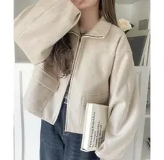 完売品　未使用classicalelf ショート丈ダブルZIPブルゾンMサイズ
