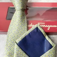 未使用 Salvatore Ferragamo ネクタイ フェラガモ 魚 グリンのサムネイル