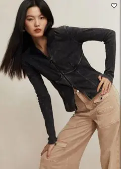 H&M ウォッシュドルックフルジップカーディガン
