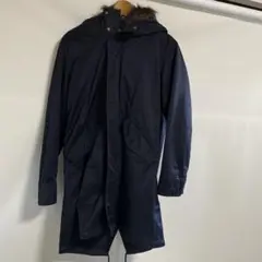 ネイビー ファー付きモッズコート