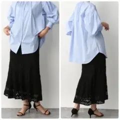 新品タグ付き　アパートバイローリーズ　レースマーメイドスカート　ブラック