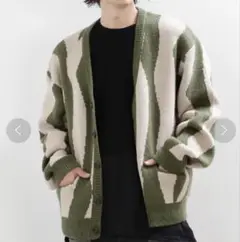 美品　メンズ　MNML ミニマル　オーバーサイズカーディガン　ゼブラ柄アニマル柄