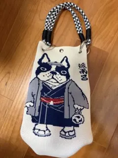 D.KELLY フレンチブルドッグ 派雨亭 和柄 ニットバッグ　犬　ペット