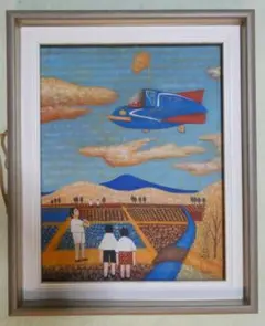 【値下げ】風景画　山下清　高射砲　油絵　F6絵画　額付き　手描き　肉筆 風景画 油絵 山下清 花火 F6 額付き 手描き 肉筆 - メルカリ