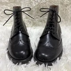 Palanco ショートブーツ　ウィングチップ　23.5cm 黒　レディース