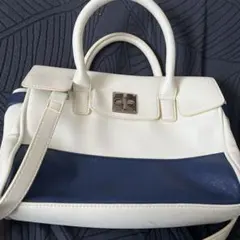 ViS 2way ショルダーバッグ ホワイト×ネイビーアウトレット未使用のサムネイル