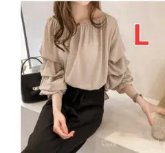 アイボリー シャツ ブラウス フリル　レディース　シフォンシャツ　おしゃれ