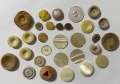 昭和レトロ　ボタン　黄色、白系　37個　まとめ売り　 ハンドメイドパーツなどに