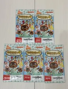 どうぶつの森amiiboカード第５弾新品未開封 5パック