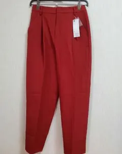 GU イージーハイウエストボリュームパンツ カジュアルパンツ レッド M