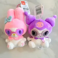 マイメロディ・クロミ　レトロサングラスマスコット　マイメロディ・クロミセット♡