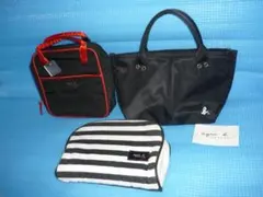 A★展示美品★agnes b アニエスベー ロゴ入りハンドバッグ ブラック他3点