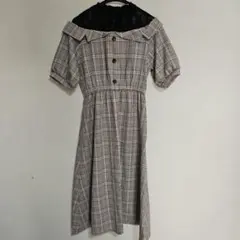 magic sound ワンピース 半袖 チェック柄 レディース M