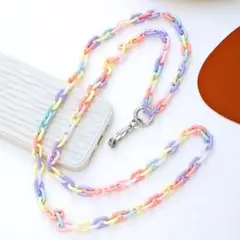 ⭐️新品⭐️アクリル チェーン スマホストラップ パステル ショルダー おしゃれ