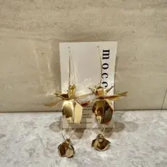 ブライダル　結婚式　花嫁　ゴールド　フラワー　大ぶり　ピアス　イヤリング　フープ