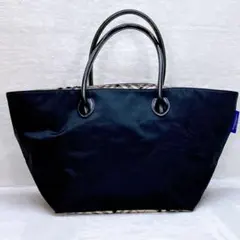 ✨美品✨バーバリーブルーレーベル ハンドバッグ ナイロン ノバチェック ブラック