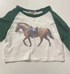 ai arai コラボ　しまむら 馬プリント ラグランシャツ　90cm