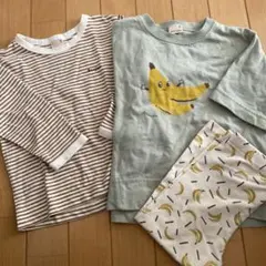 petit main バナナプリントセット 90cm 3点セット