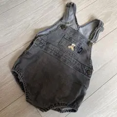 POLO テディベア刺繍 グレーオーバーオール