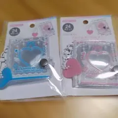 ミニシール帳アルバムキーホルダー ピンク ブルー 2セット♡