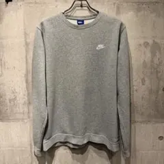 NIKE ナイキ スウェット グレー 刺繍ロゴ ワンポイント M 裏起毛 定番