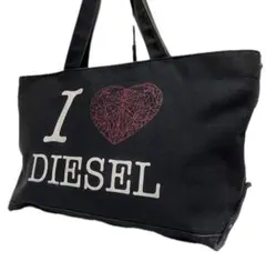 大容量 DIESEL キャンバス トートバッグ ブラック ディーゼルのサムネイル