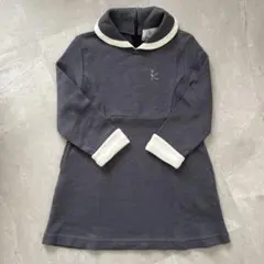 KUMIKYOKU 襟付きワンピース S グレー