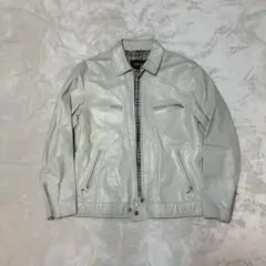 BURBERRY BLACK LABEL ホワイトレザージャケット ラムレザー