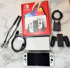 本体有機EL JCホワイト　中古美品　全部品付き 商品、未開封】Switch本体有機EL JCホワイト 新品・未開封